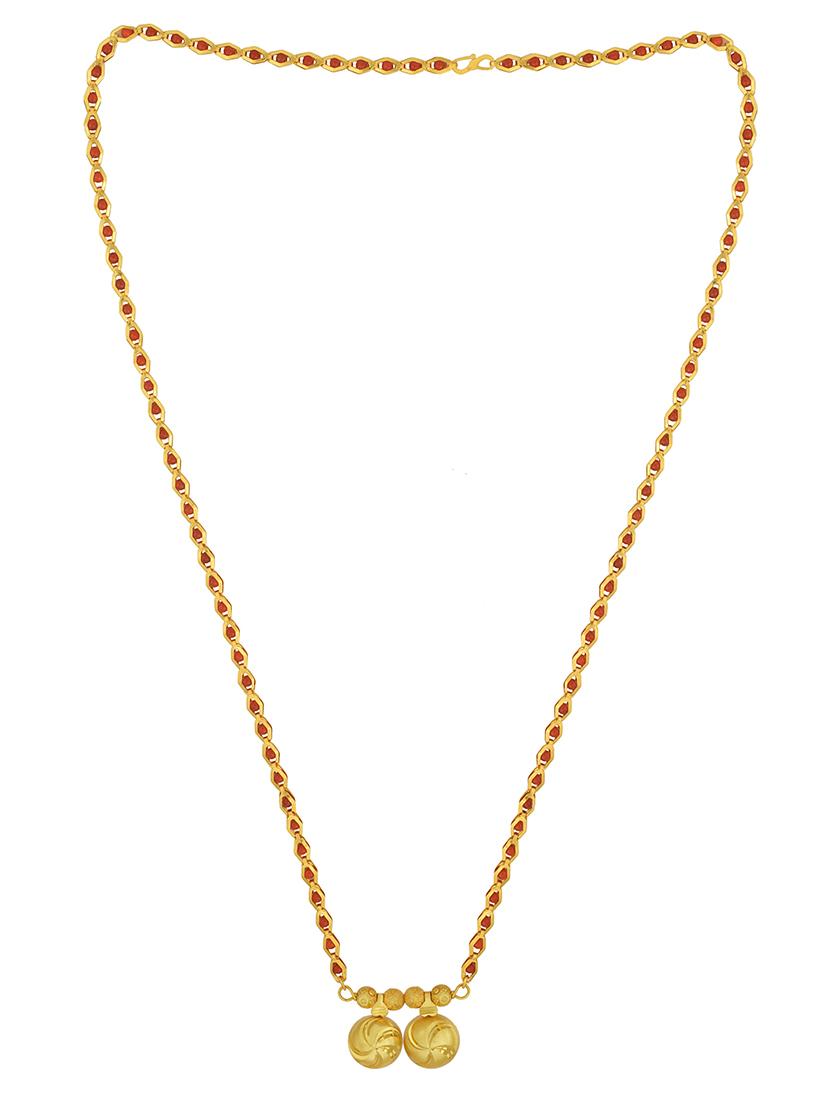 elegant black beaded mangalsutra with gold pendant - 21674028 - Standard Image - 1