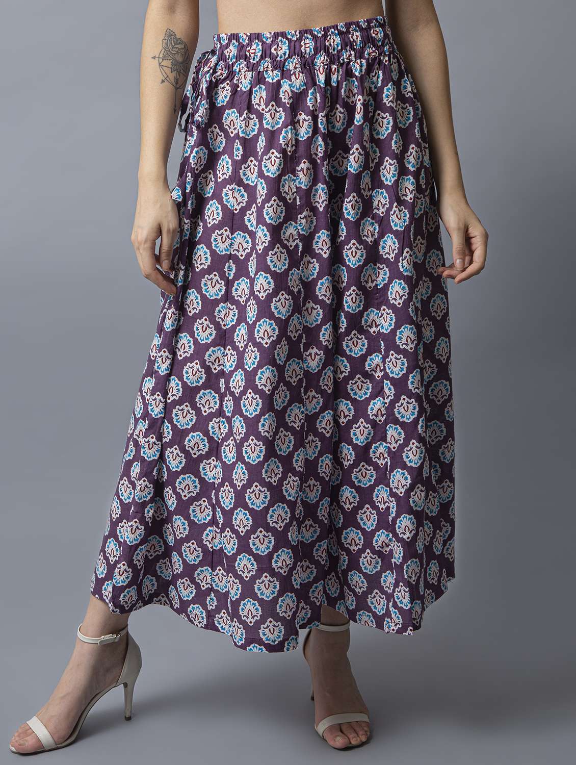 women block printed flared palazzo 
