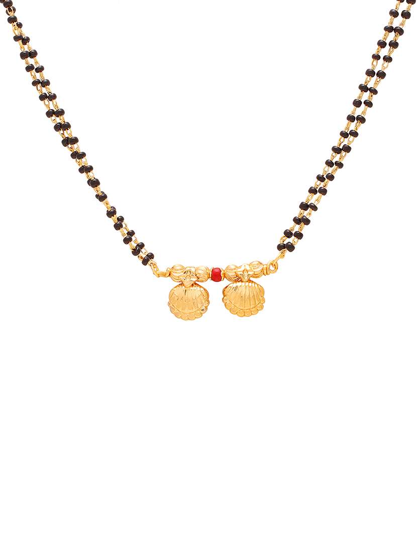 elegant black beaded mangalsutra with gold pendant - 21674078 -  Standard Image - 1