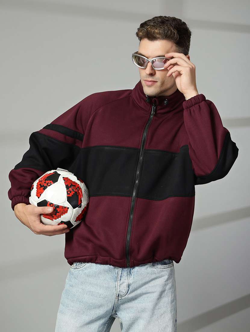 men color blocked long sleeves casual jacket - 21674392 -  Standard Image - 1