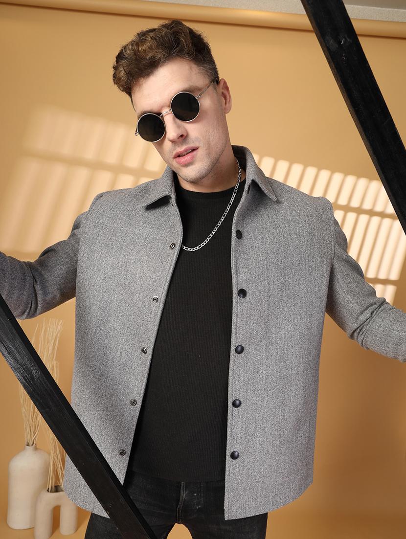 men long sleeves solid regular coat - 21674396 - Standard Image - 1