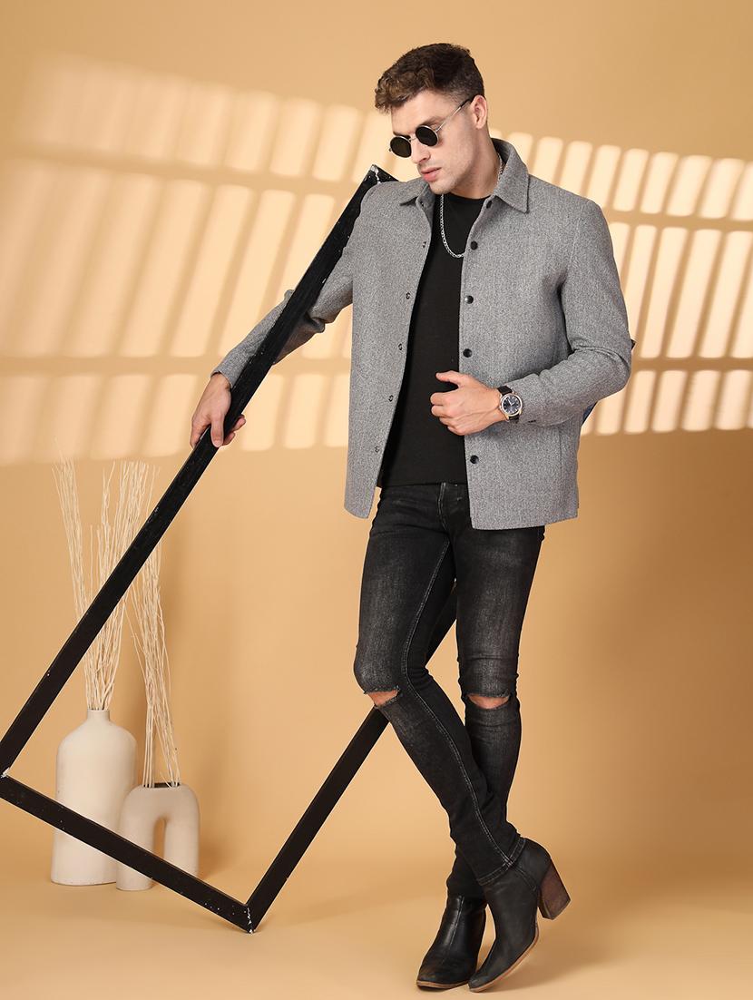 men long sleeves solid regular coat - 21674396 - Standard Image - 4