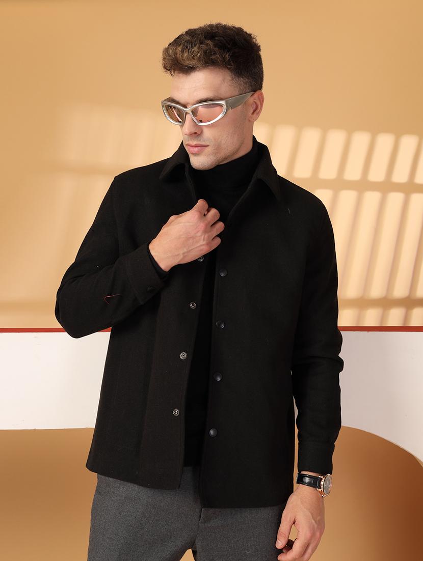 men long sleeves solid regular coat - 21674397 - Standard Image - 1