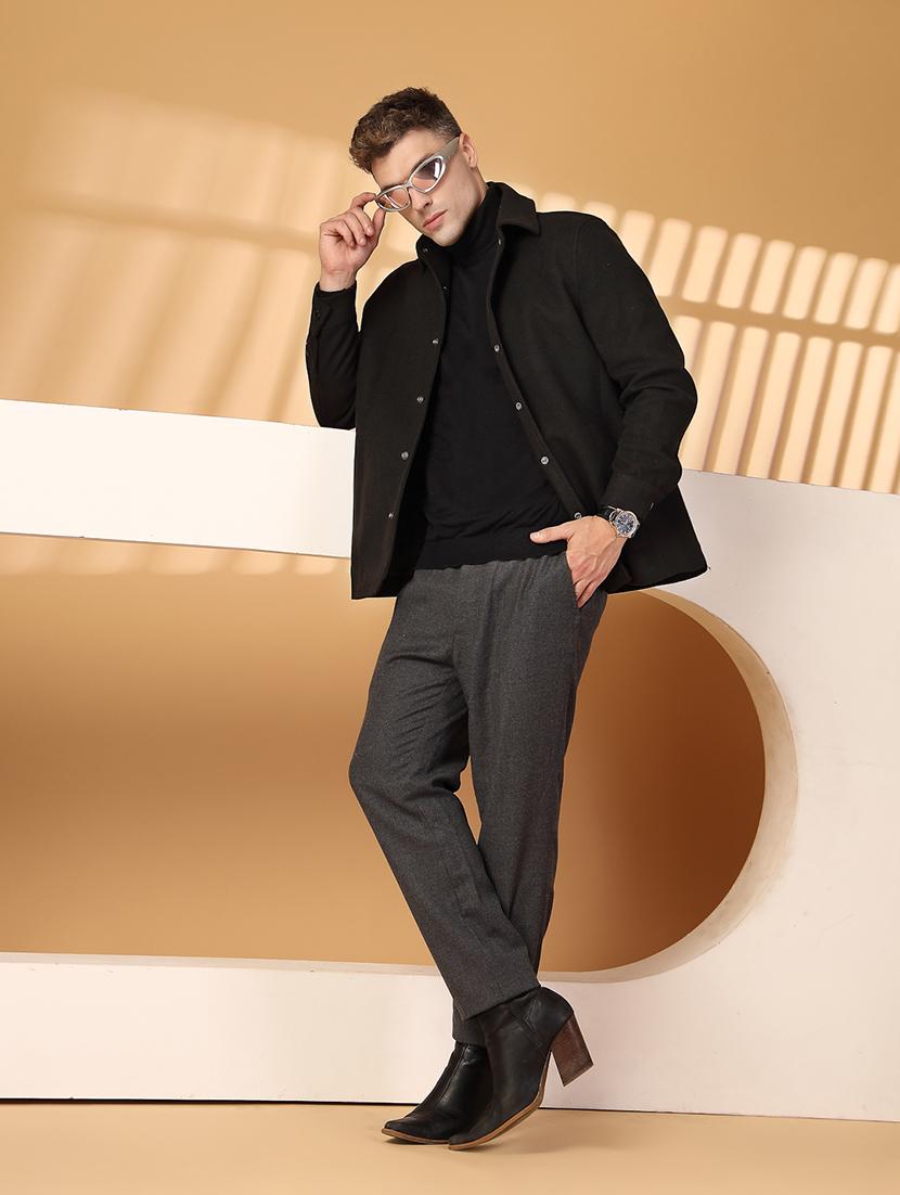 men long sleeves solid regular coat - 21674397 - Standard Image - 4