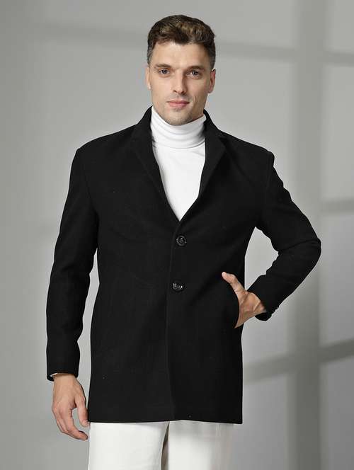 men long sleeves solid regular coat