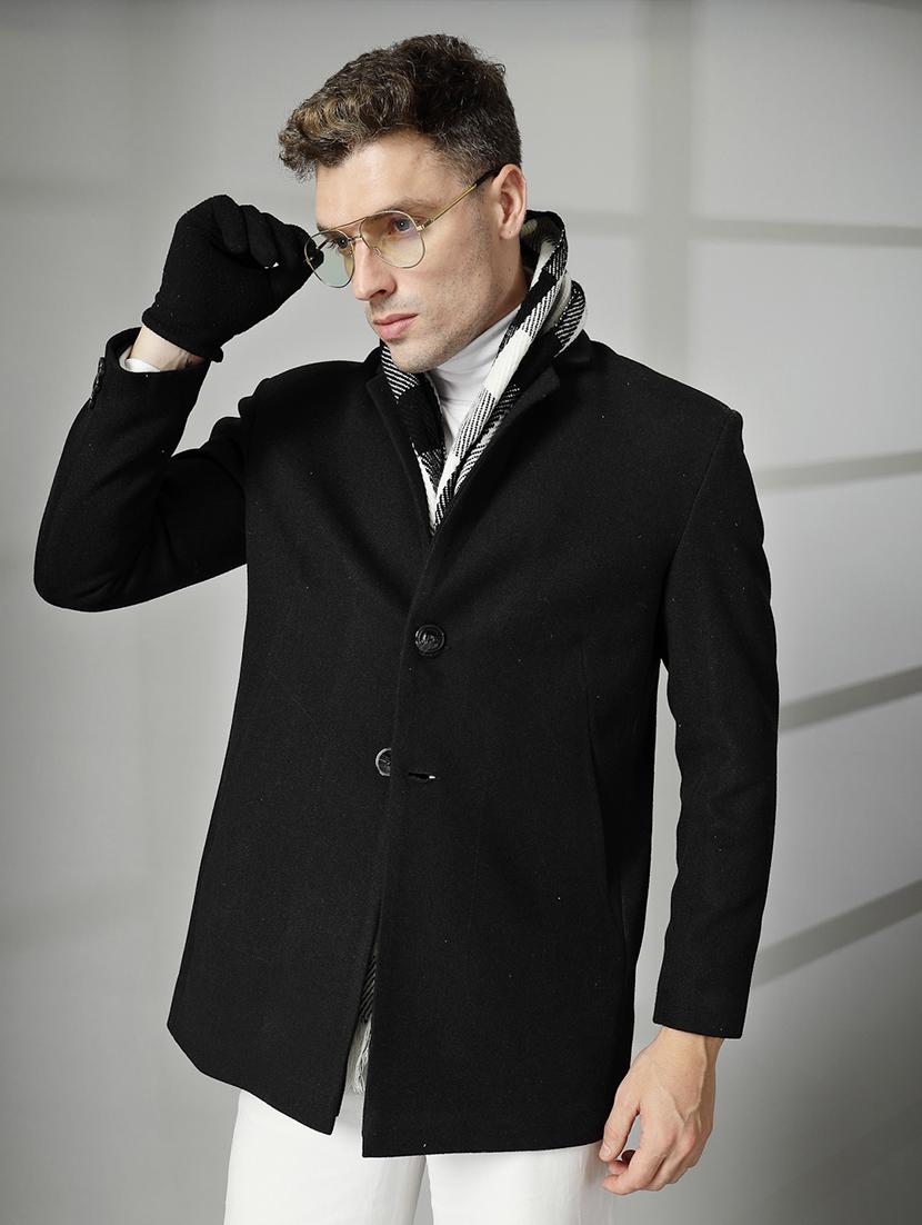 men long sleeves solid regular coat - 21674400 - Standard Image - 1