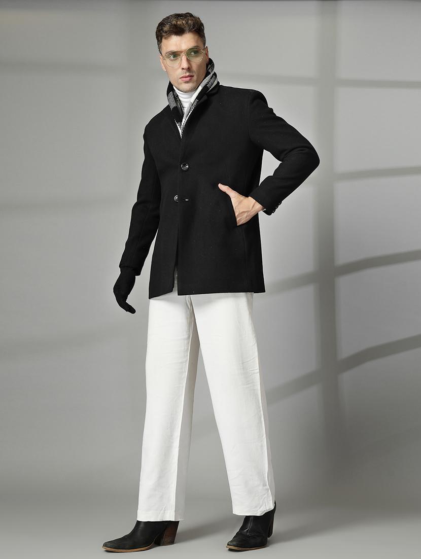 men long sleeves solid regular coat - 21674400 - Standard Image - 4