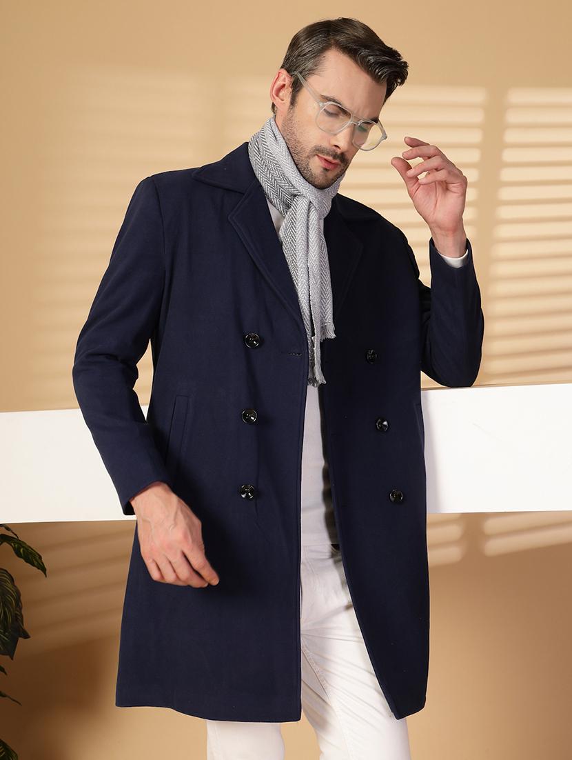 men long sleeves solid trenchcoat - 21674402 - Standard Image - 1
