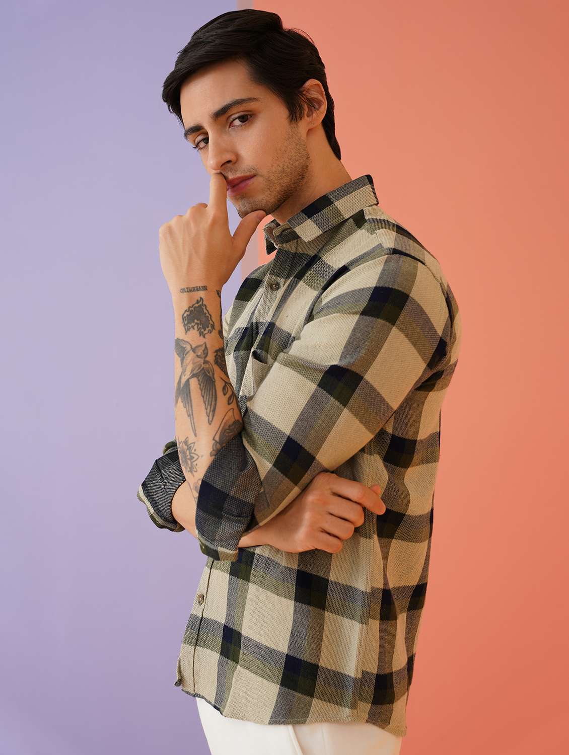 men checkered long sleeve regular fit casual shirt - 21674645 -  Standard Image - 4