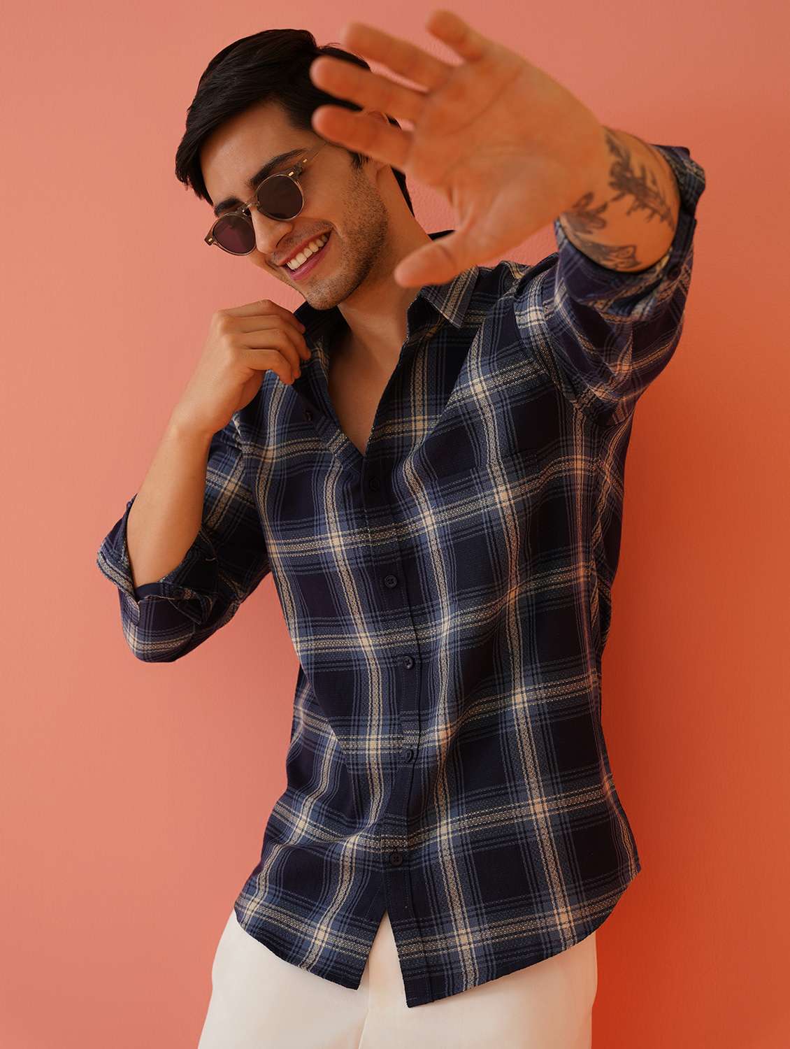 men checkered long sleeve regular fit casual shirt - 21674650 -  Standard Image - 1