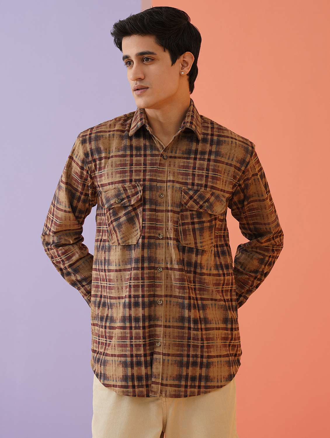 men checkered long sleeve regular fit casual shirt - 21674652 -  Standard Image - 4