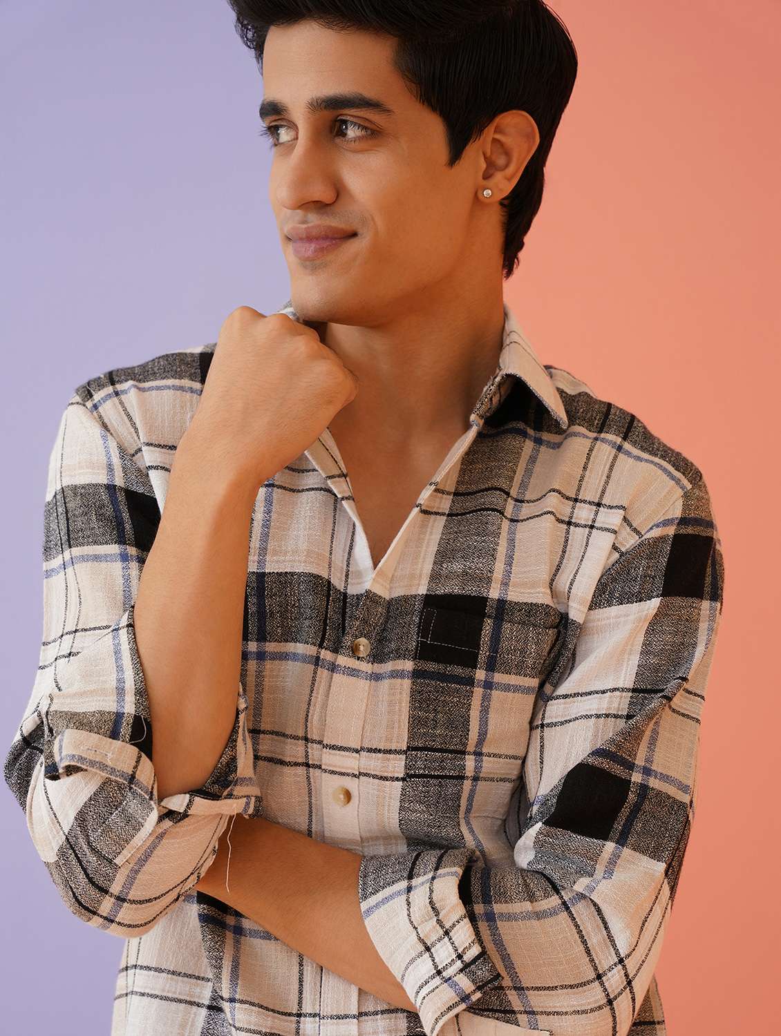 men checkered long sleeve regular fit casual shirt - 21674657 -  Standard Image - 1