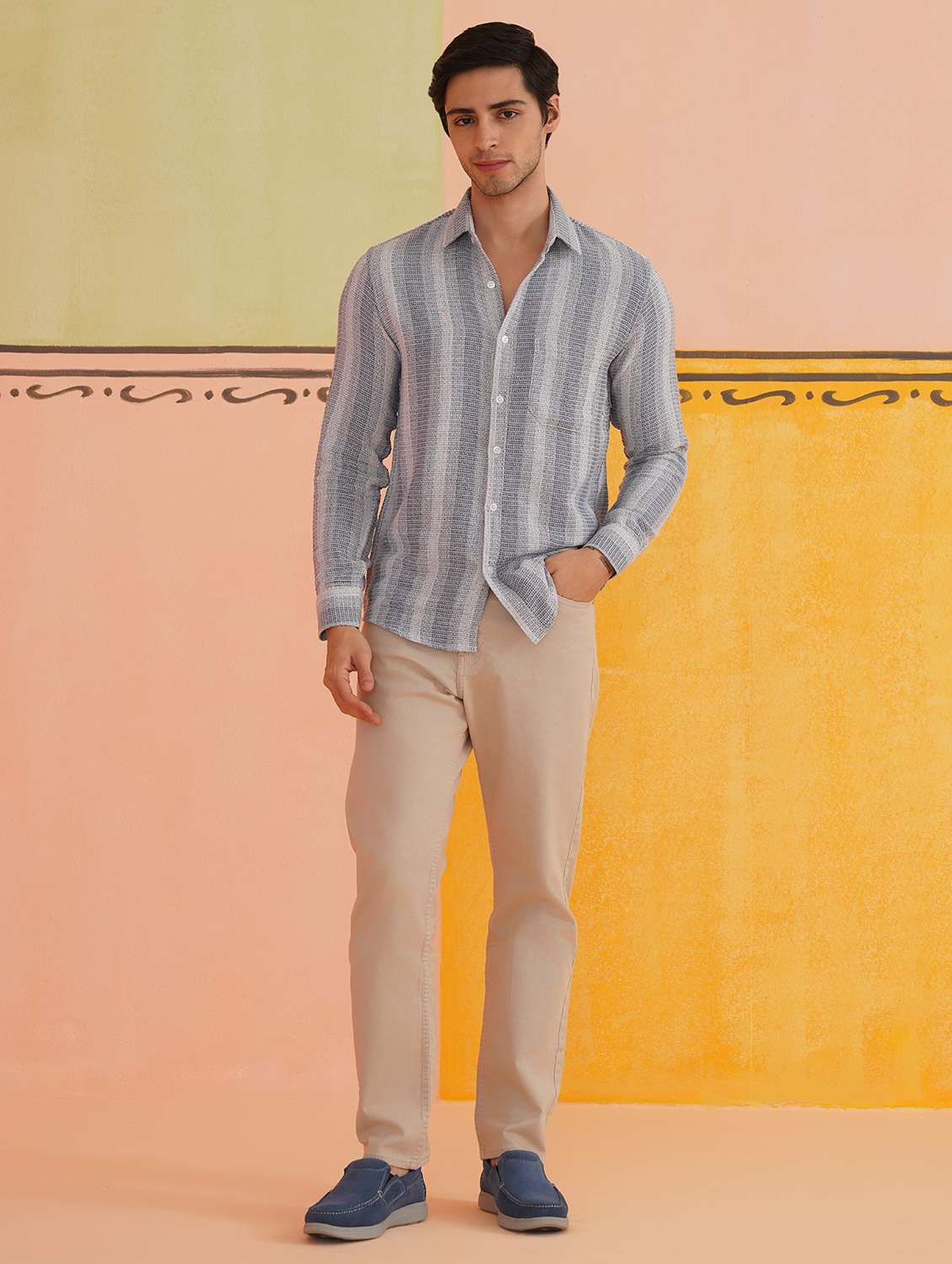 Men Striped Long Sleeve Regular Fit Casual Shirt - 21674662 -  Standard Image - 6