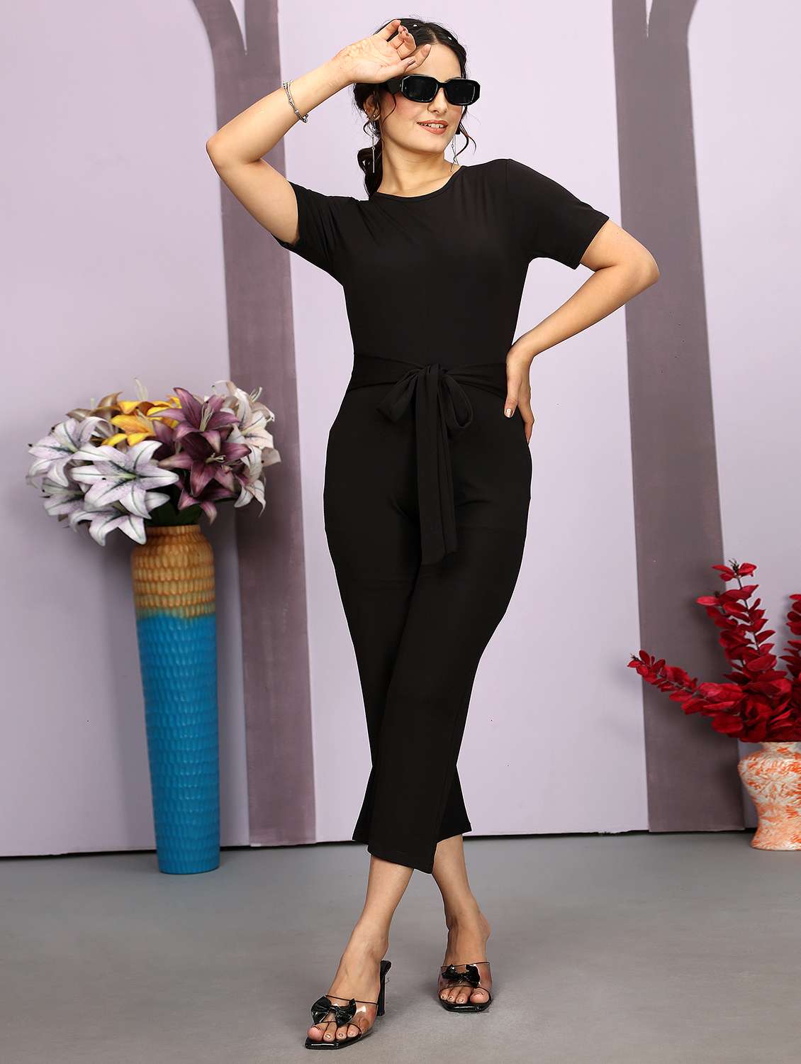 women solid calf length jumpsuit - 21674744 -  Standard Image - 1