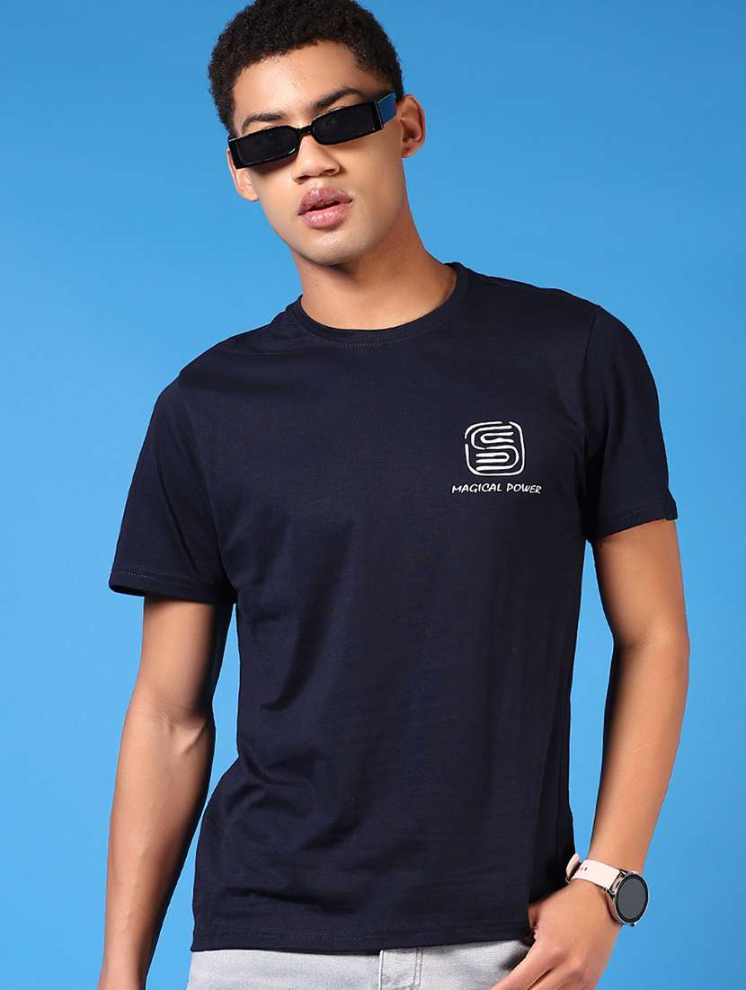 men front & back print round neck regular fit t-shirt - 21674960 -  Standard Image - 1