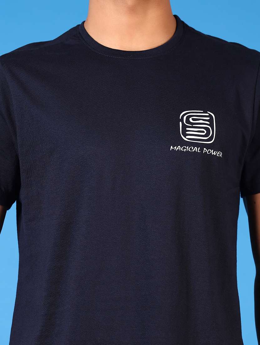 men front & back print round neck regular fit t-shirt - 21674960 -  Standard Image - 4
