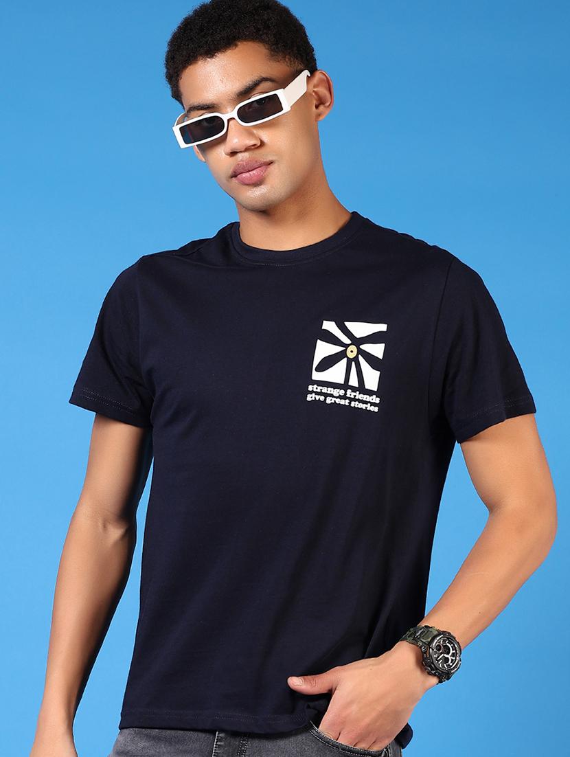 men front & back print round neck regular fit t-shirt - 21674961 - Standard Image - 1