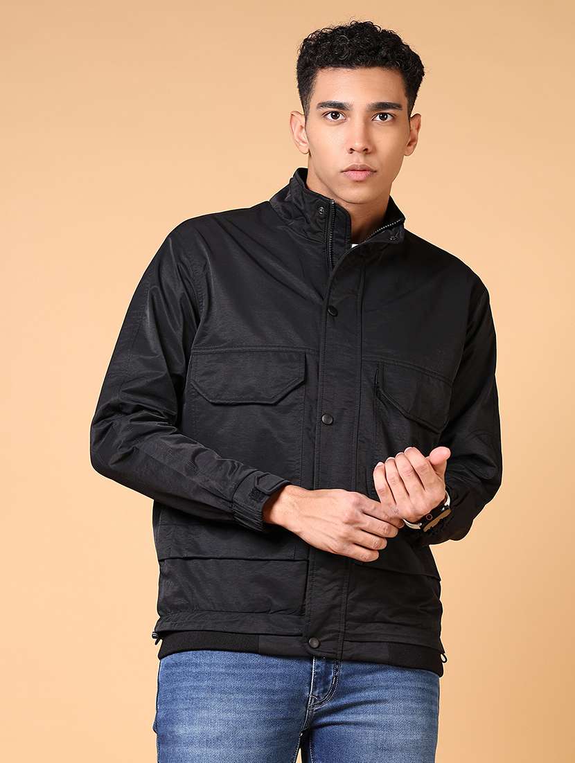 men long sleeves solid casual jacket
