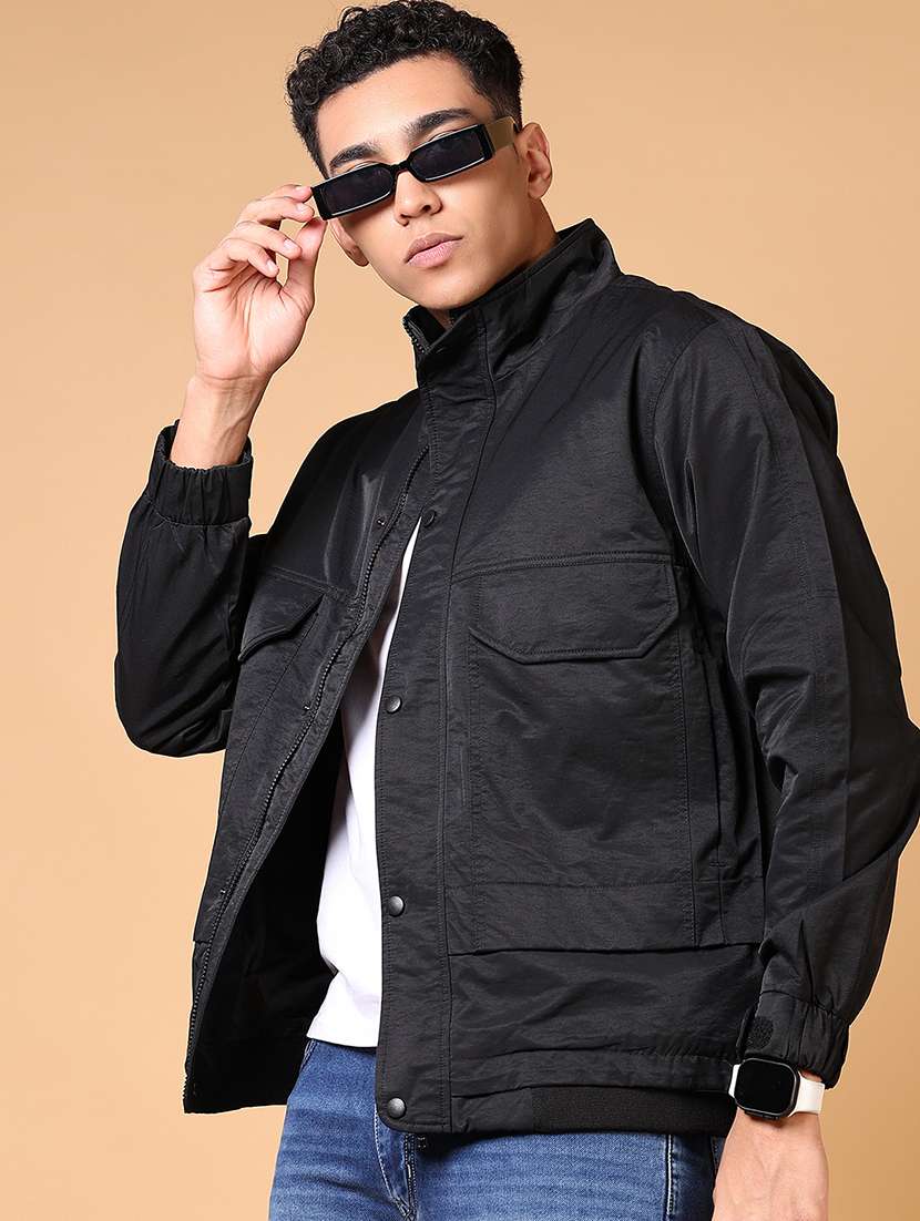 men long sleeves solid casual jacket - 21674997 -  Standard Image - 1