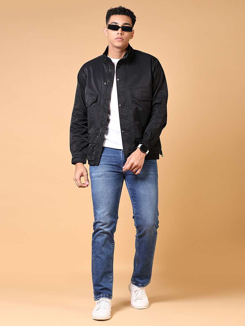 men long sleeves solid casual jacket - 21674997 -  Standard Image - 4