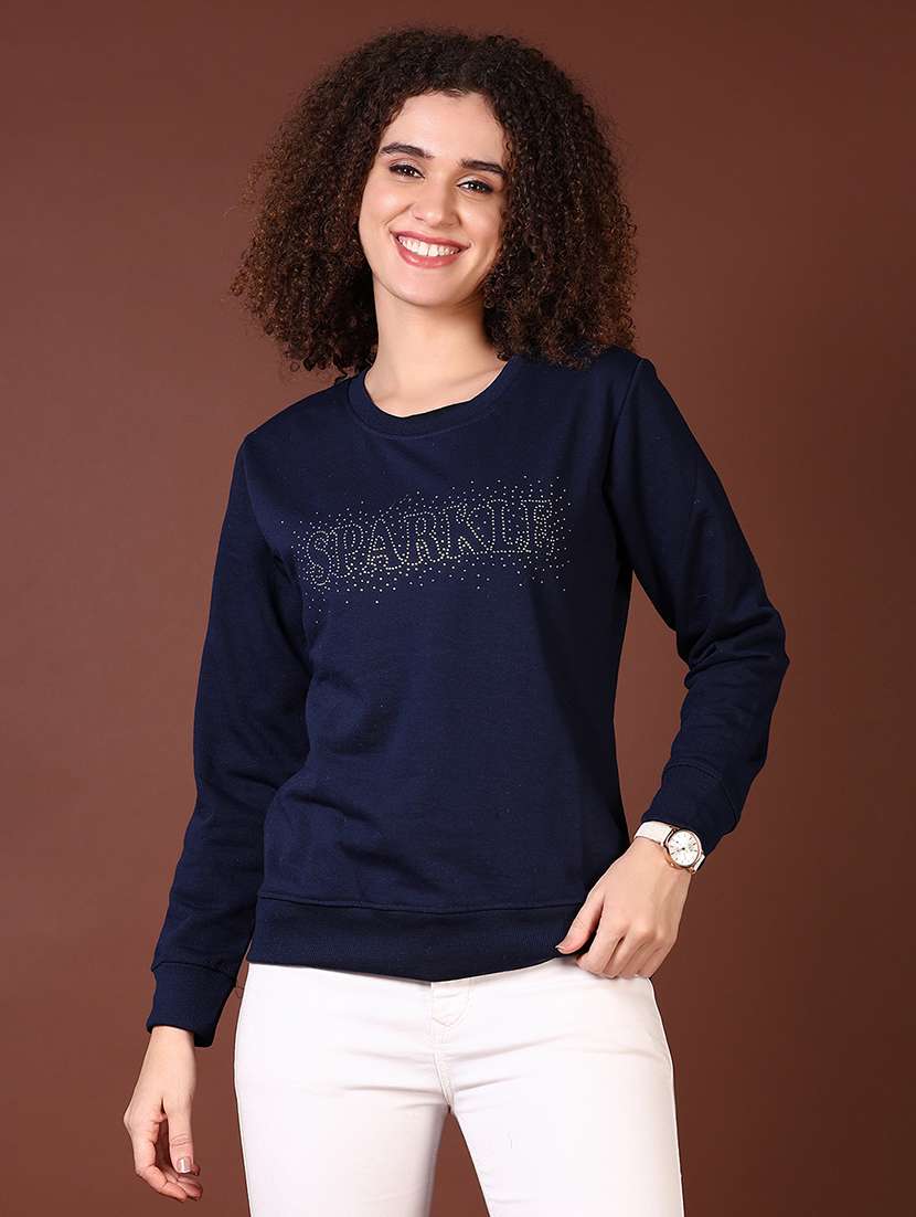 women embellished long sleeves sweatshirt