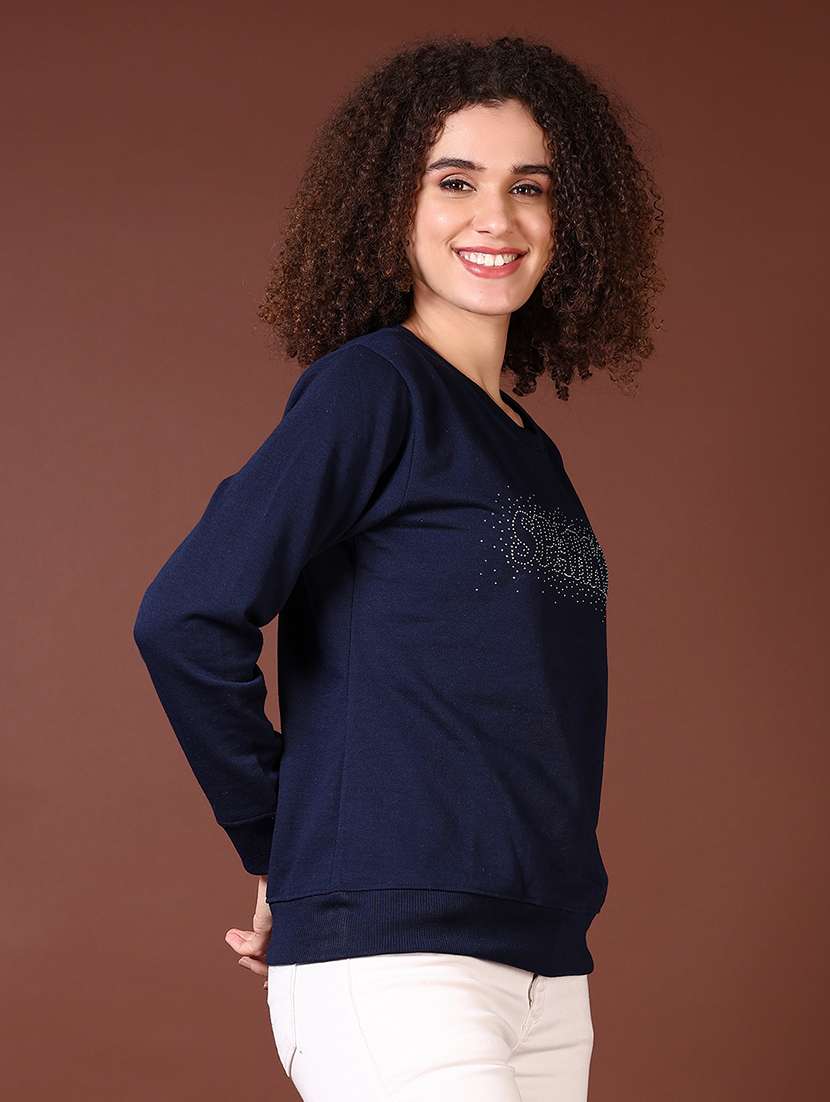 women embellished long sleeves sweatshirt - 21675035 -  Standard Image - 1