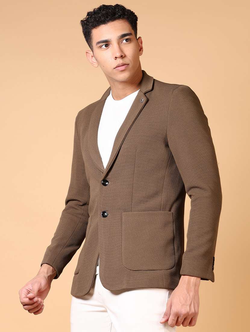 men solid long sleeve single breasted blazer - 21675069 -  Standard Image - 1
