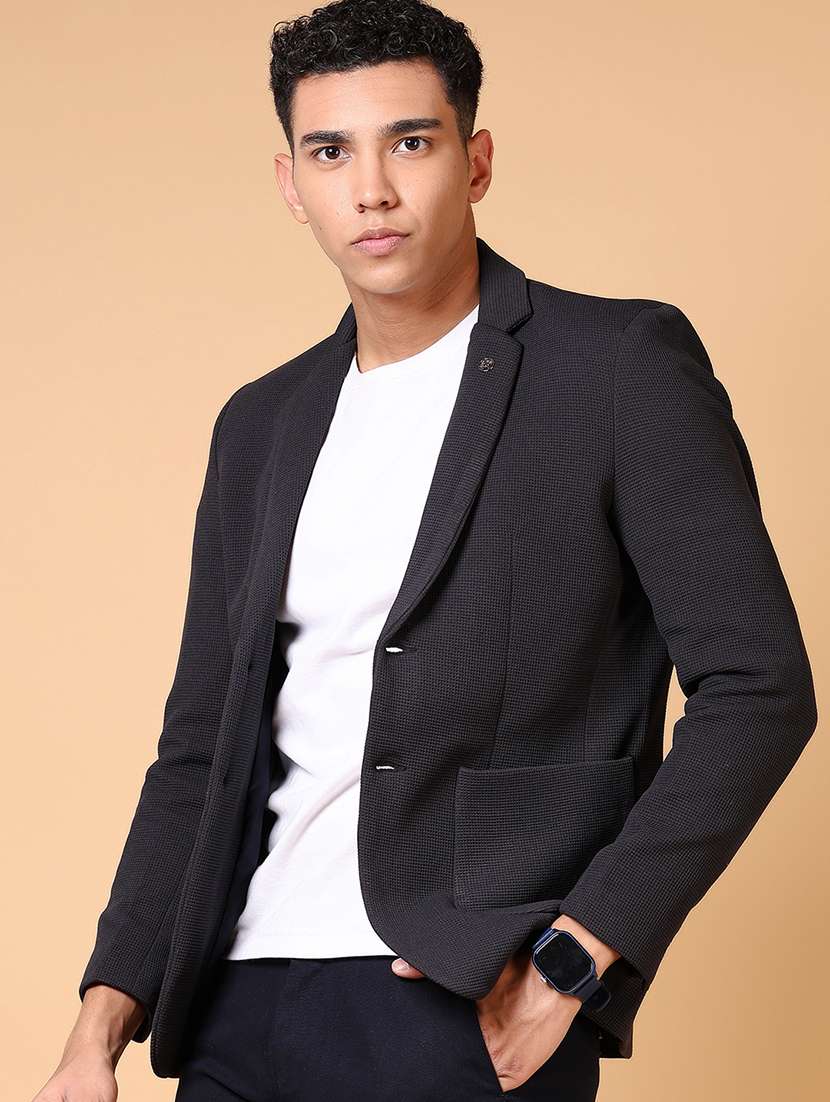 men solid long sleeve single breasted blazer - 21675070 -  Standard Image - 1