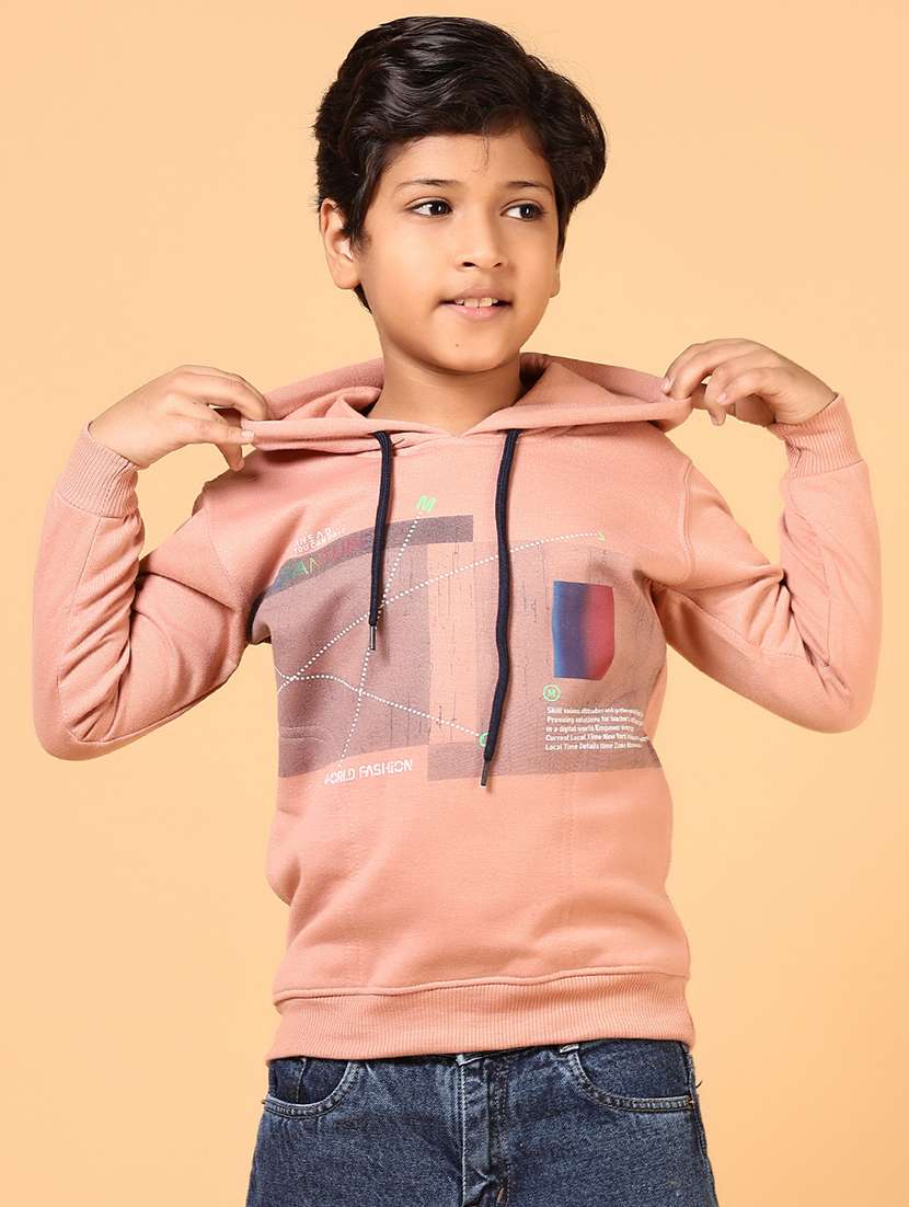 boys printed long sleeves hooded weatshirt - 21675086 -  Standard Image - 1