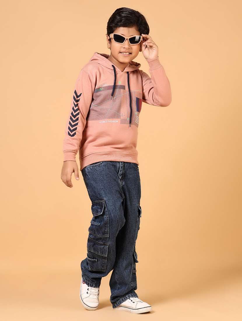 boys printed long sleeves hooded weatshirt - 21675086 -  Standard Image - 4