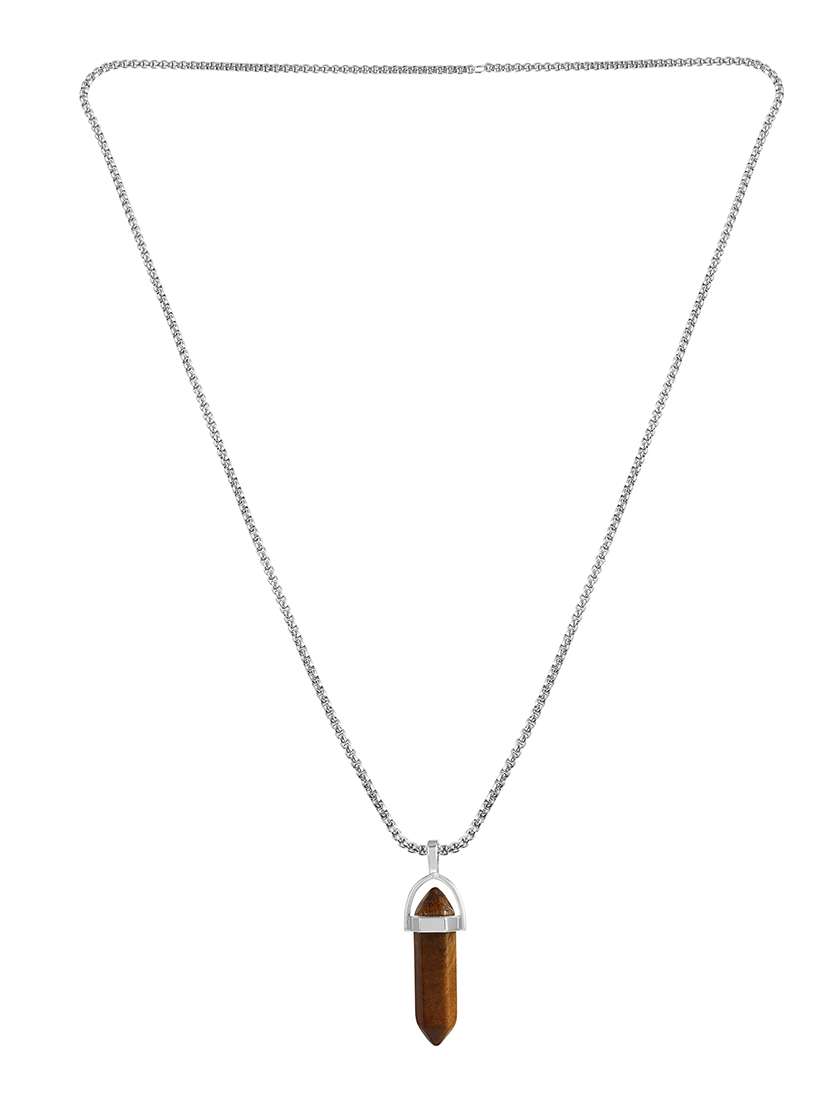 men energised stone pendant with chain  - 21675139 -  Standard Image - 1