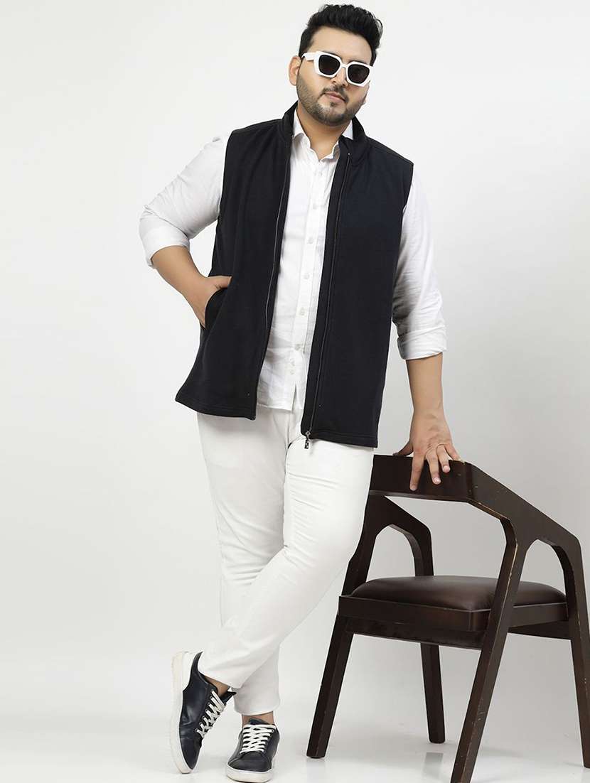 men solid sleeveless casual jacket - 21675216 -  Standard Image - 4