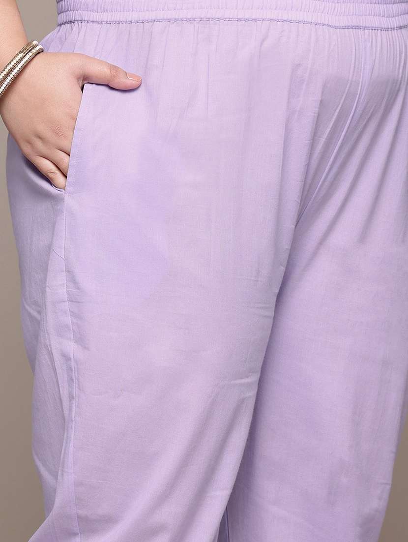 women plus size three quarter sleeve kurta pant with dupatta set - 21675359 -  Standard Image - 6