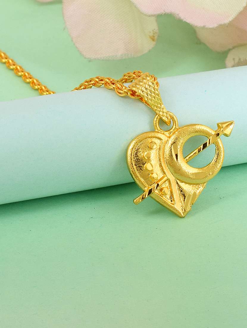 memoir brass goldplated arrow in heart love struck cupid heartshape fashion pendant