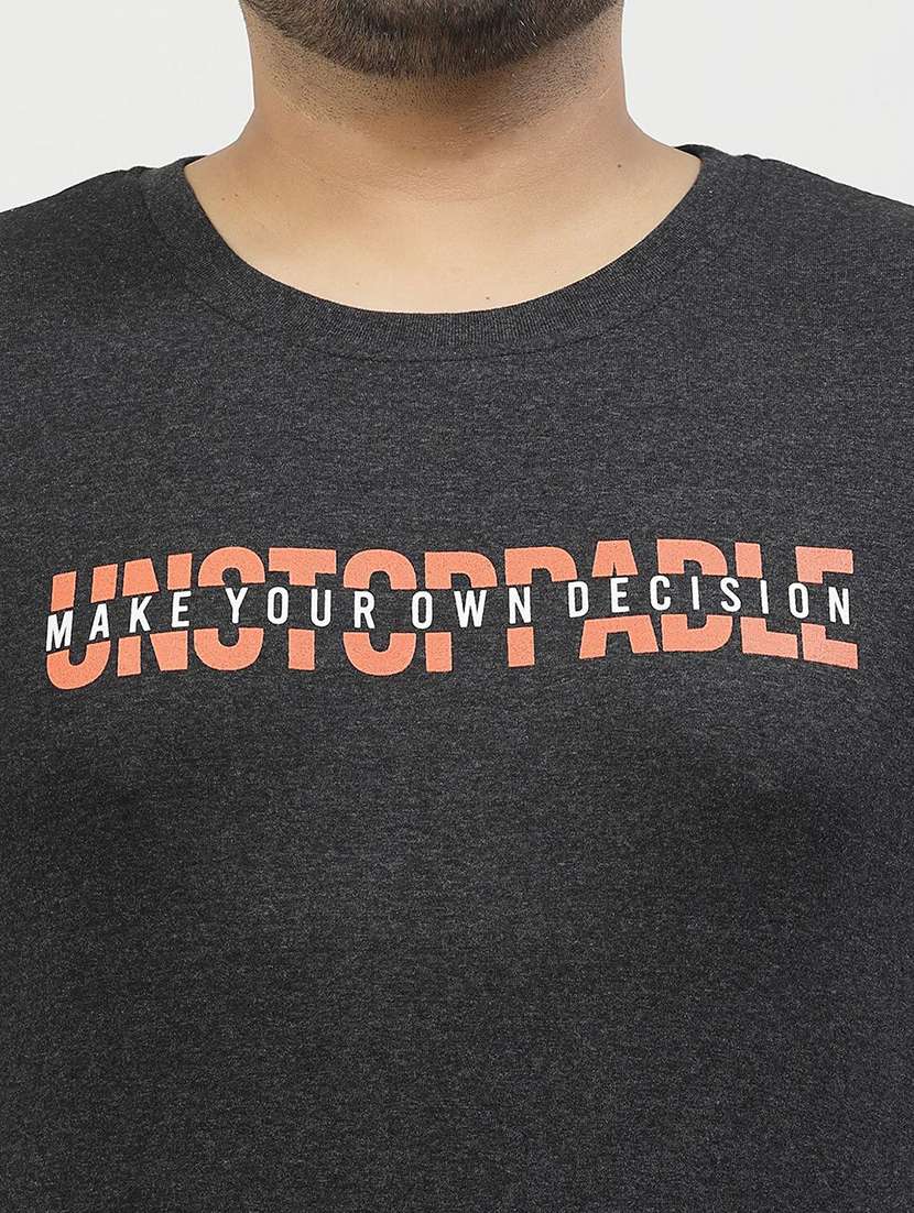 men chest print round neck plus t-shirt - 21675455 -  Standard Image - 4