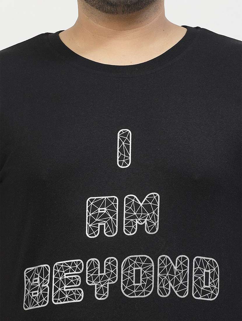 men front print round neck plus t-shirt - 21675473 -  Standard Image - 4