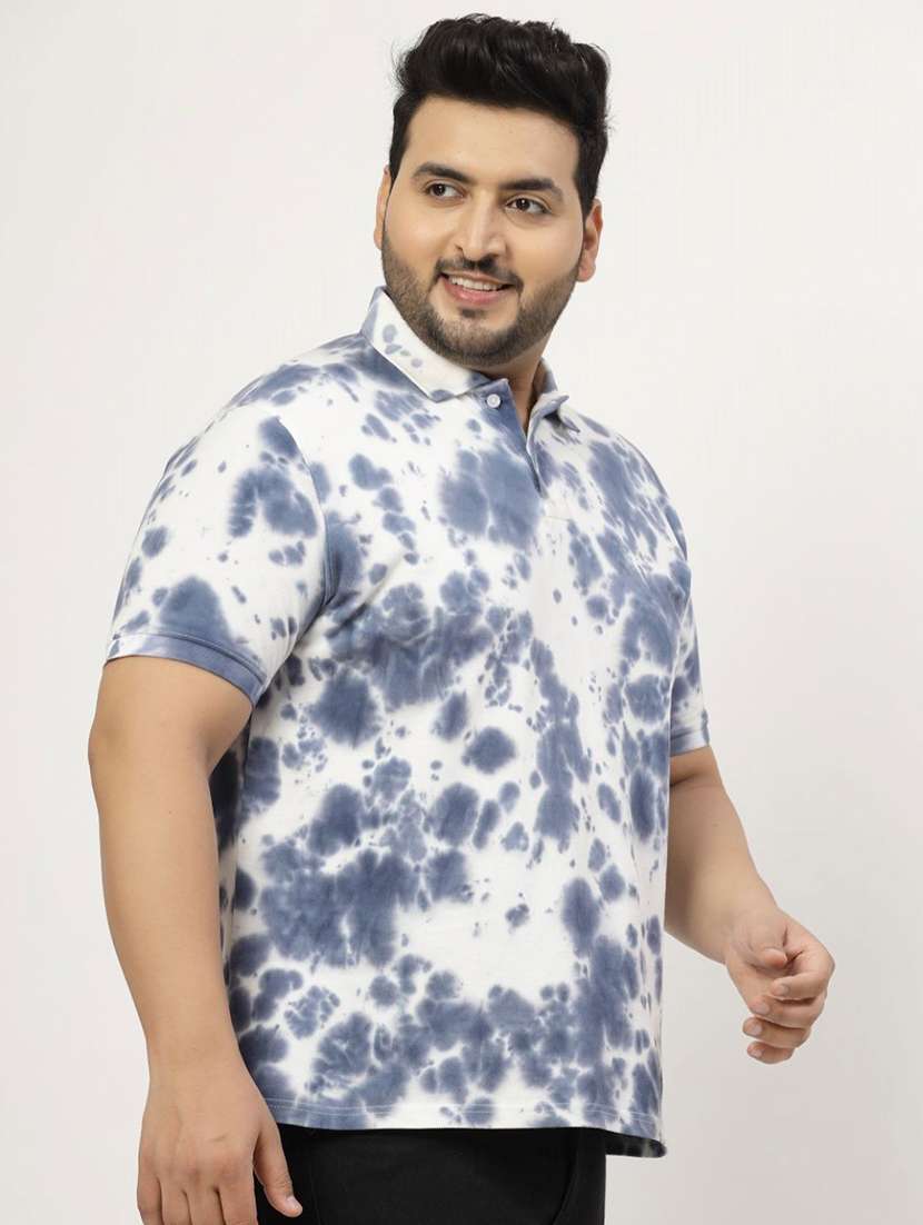 men tie & dye plus size polo t-shirt - 21675489 -  Standard Image - 1