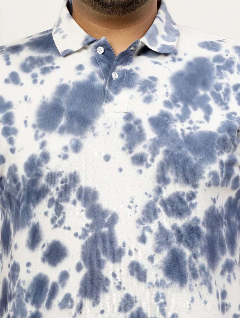men tie & dye plus size polo t-shirt - 21675489 -  Standard Image - 4