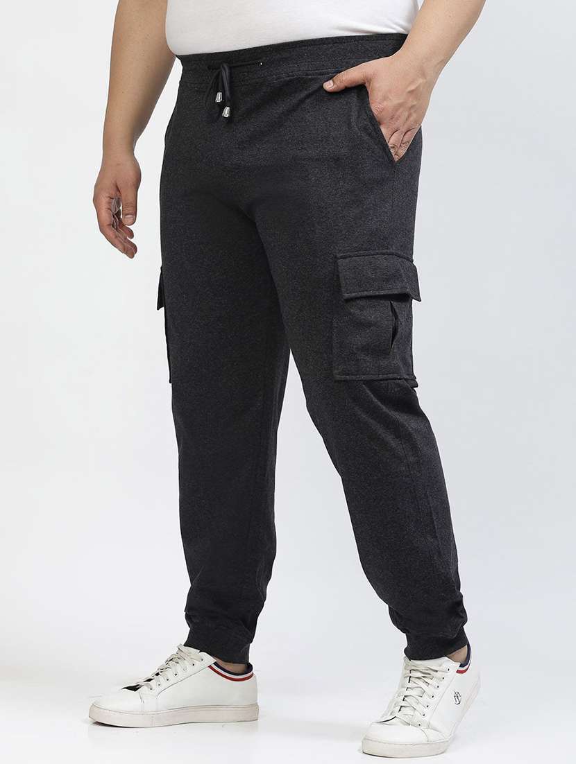 men solid mid rise plus size cargo - 21675522 -  Standard Image - 1