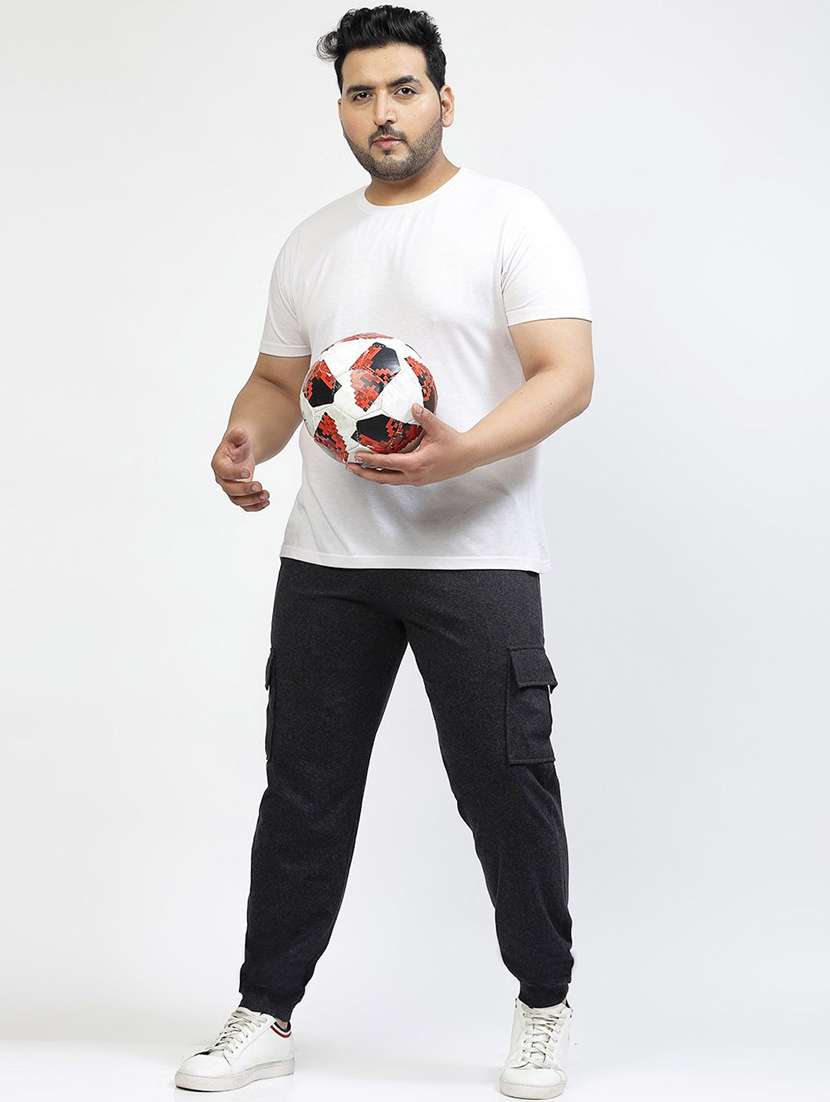 men solid mid rise plus size cargo - 21675522 -  Standard Image - 4