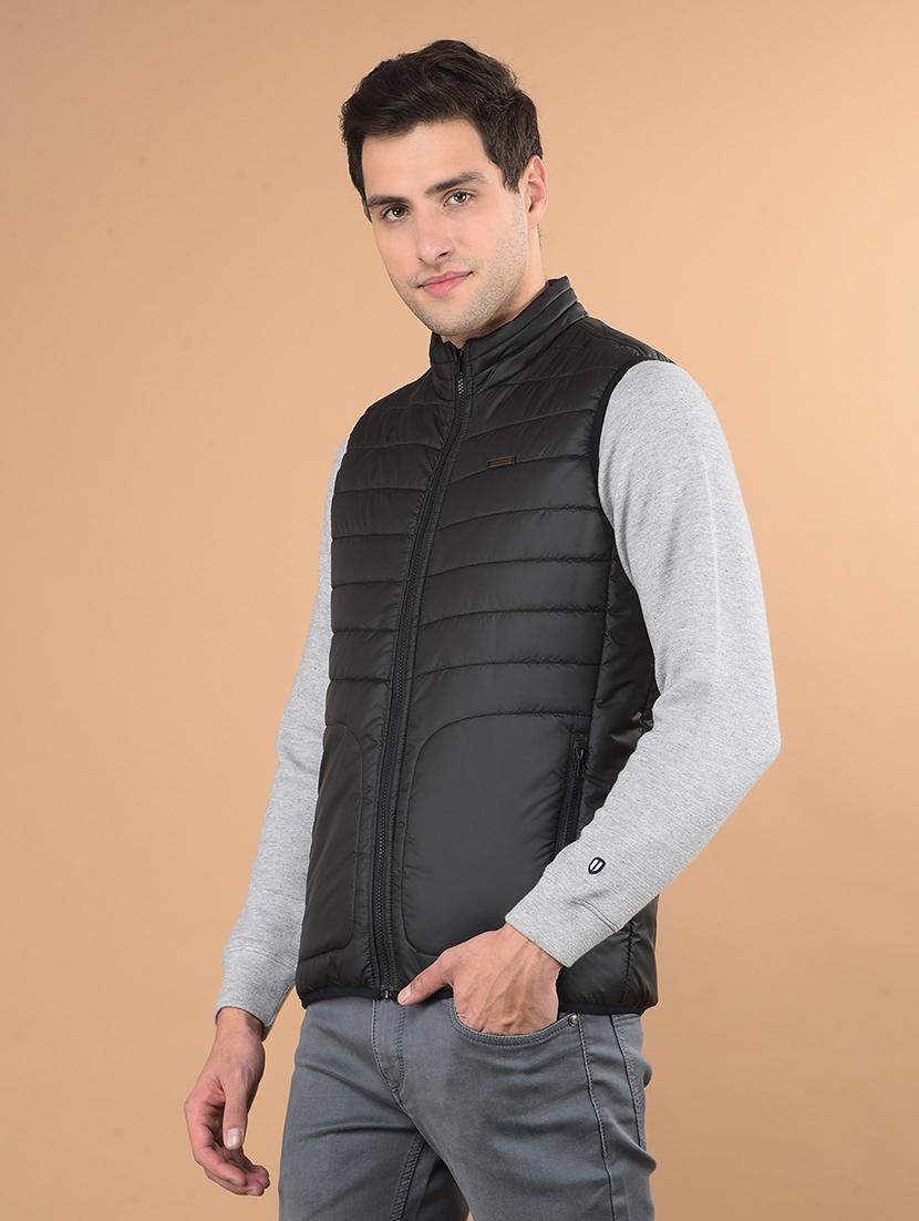men solid sleeveless puffer jacket - 21675695 -  Standard Image - 1