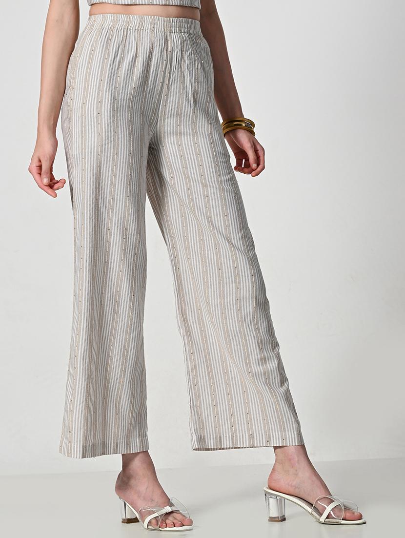women striped high rise palazzo with pocket - 21675705 -  Standard Image - 1