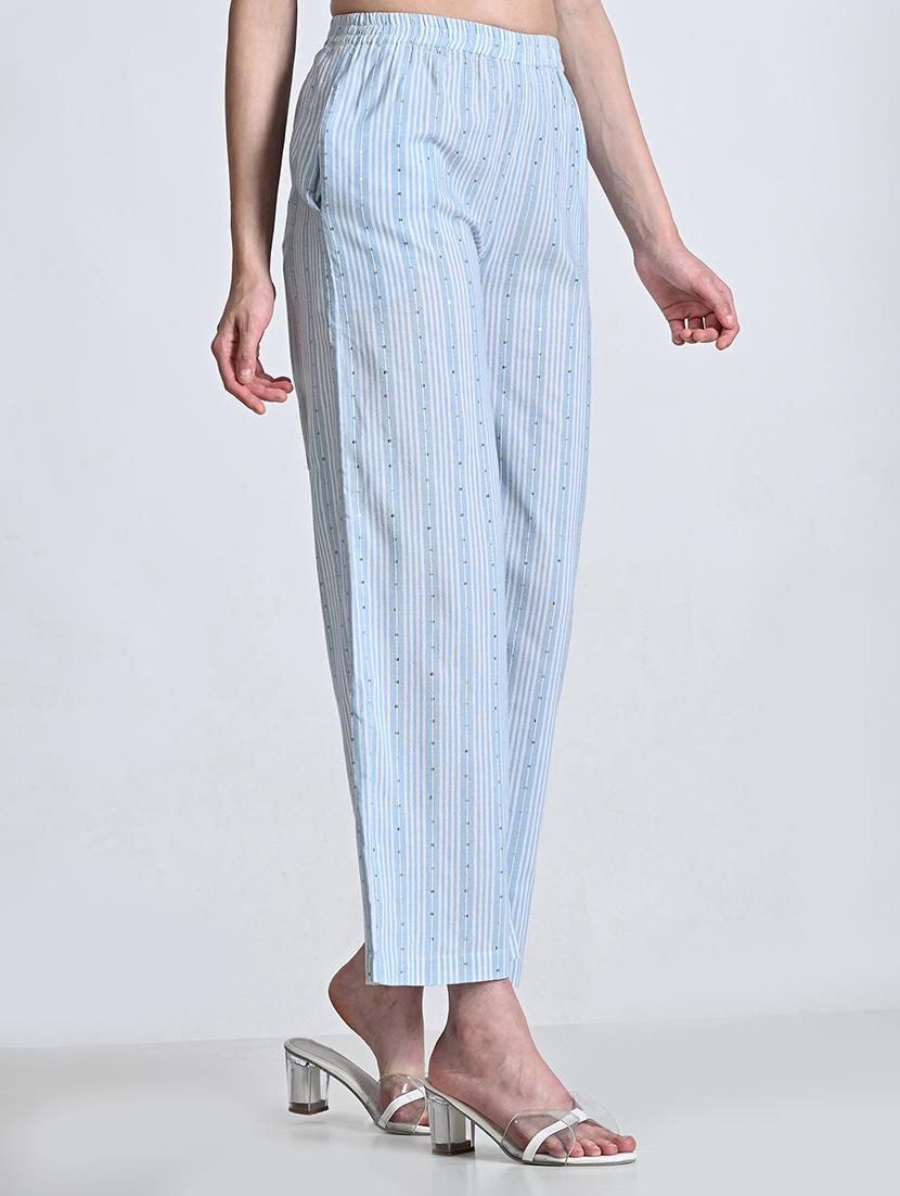 women striped high rise palazzo with pocket - 21675706 - Standard Image - 1