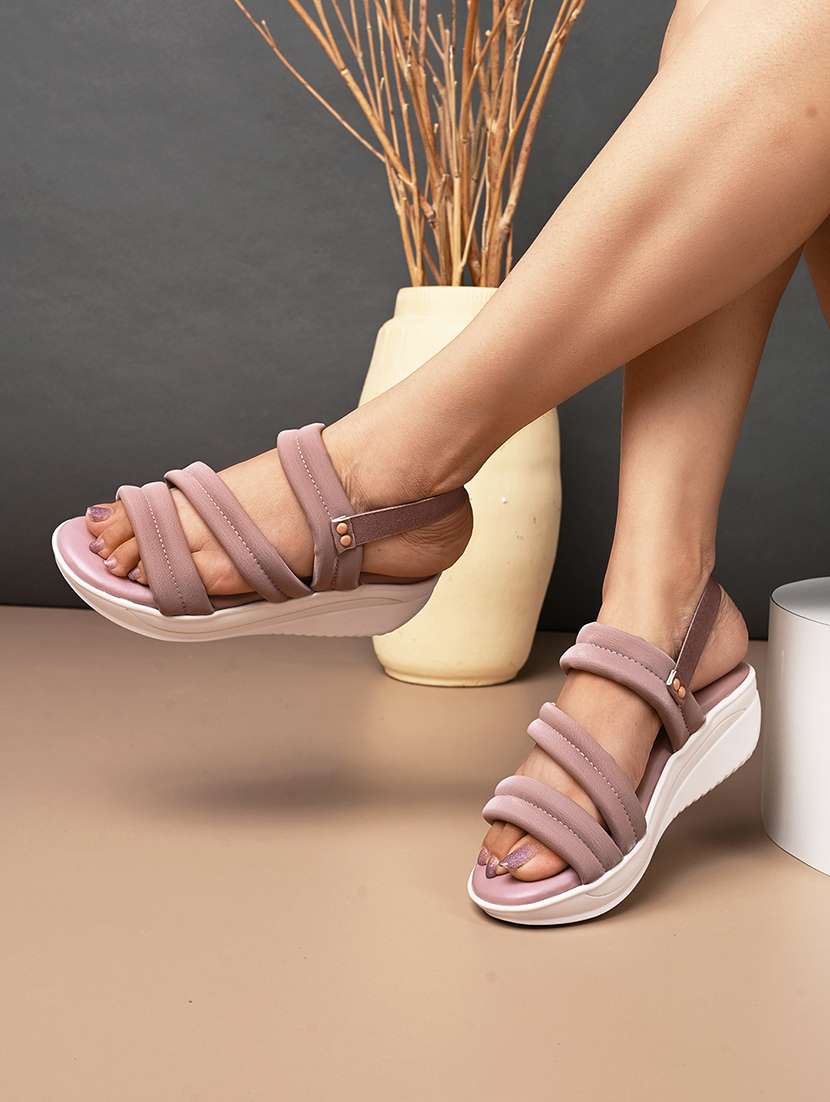 women purple back strap sandal