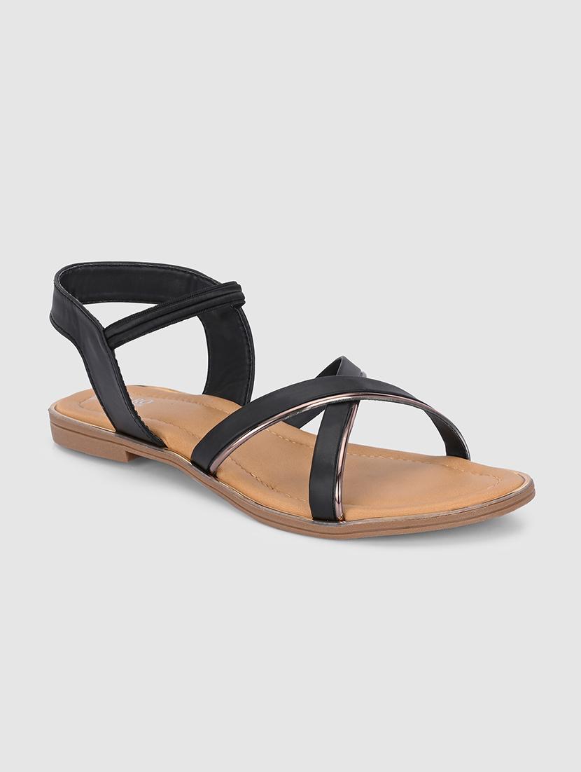 women black ankle strap sandal - 21676036 -  Standard Image - 1