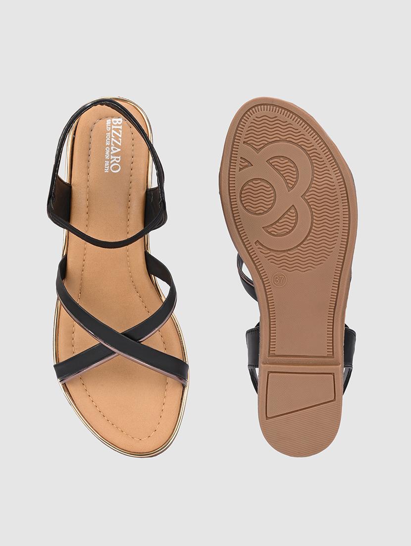 women black ankle strap sandal - 21676036 - Standard Image - 4