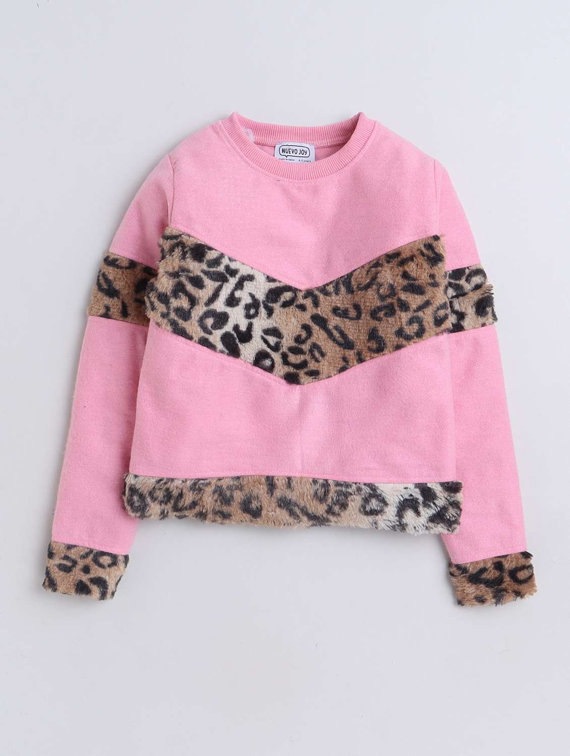 girls placement print round neck sweatshirts - 21676039 - Standard Image - 1