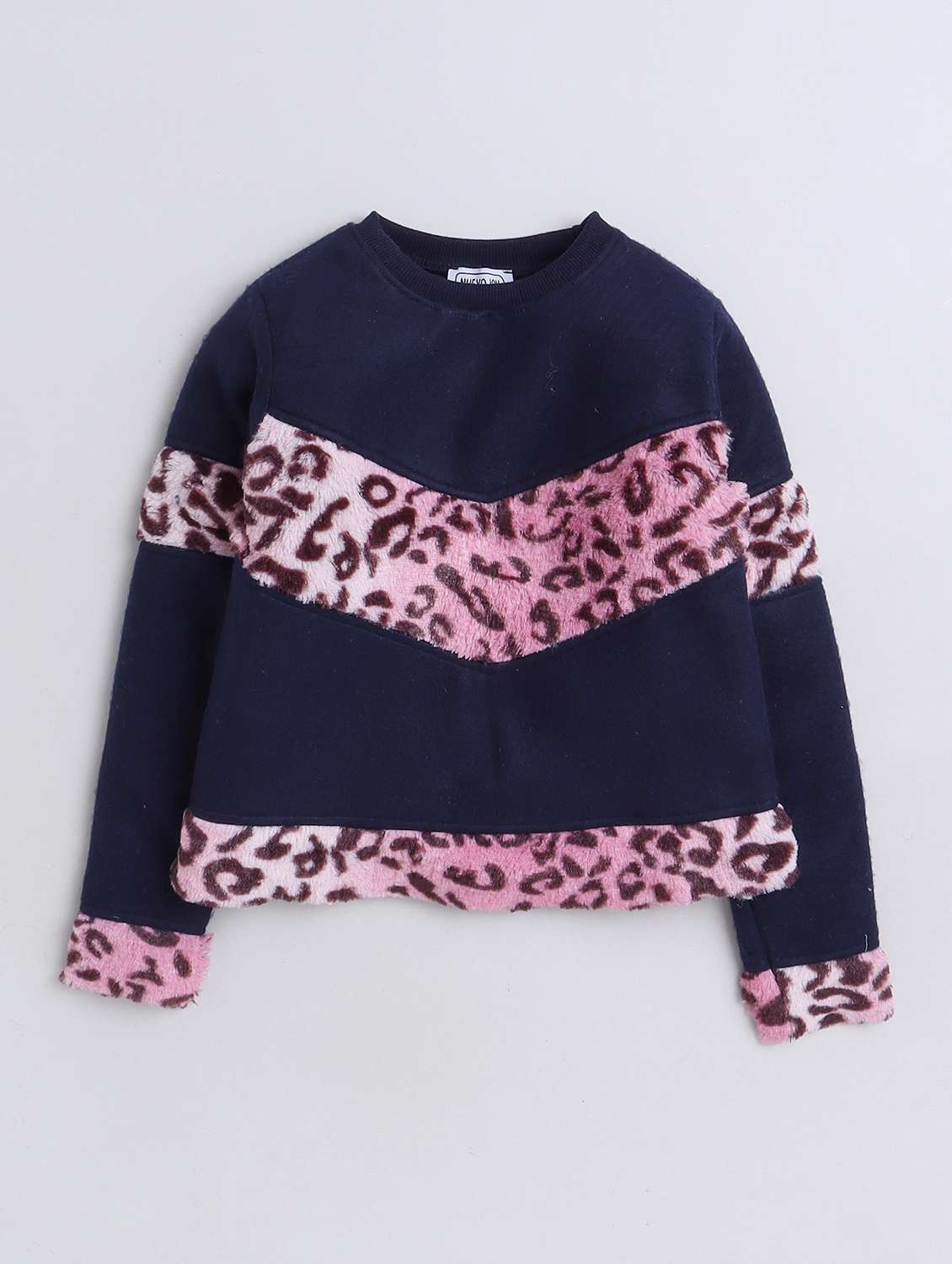 girls placement print round neck sweatshirts - 21676040 -  Standard Image - 1