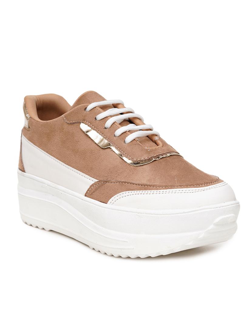 women beige lace-up casual shoes - 21676077 - Zoom Image - 0
