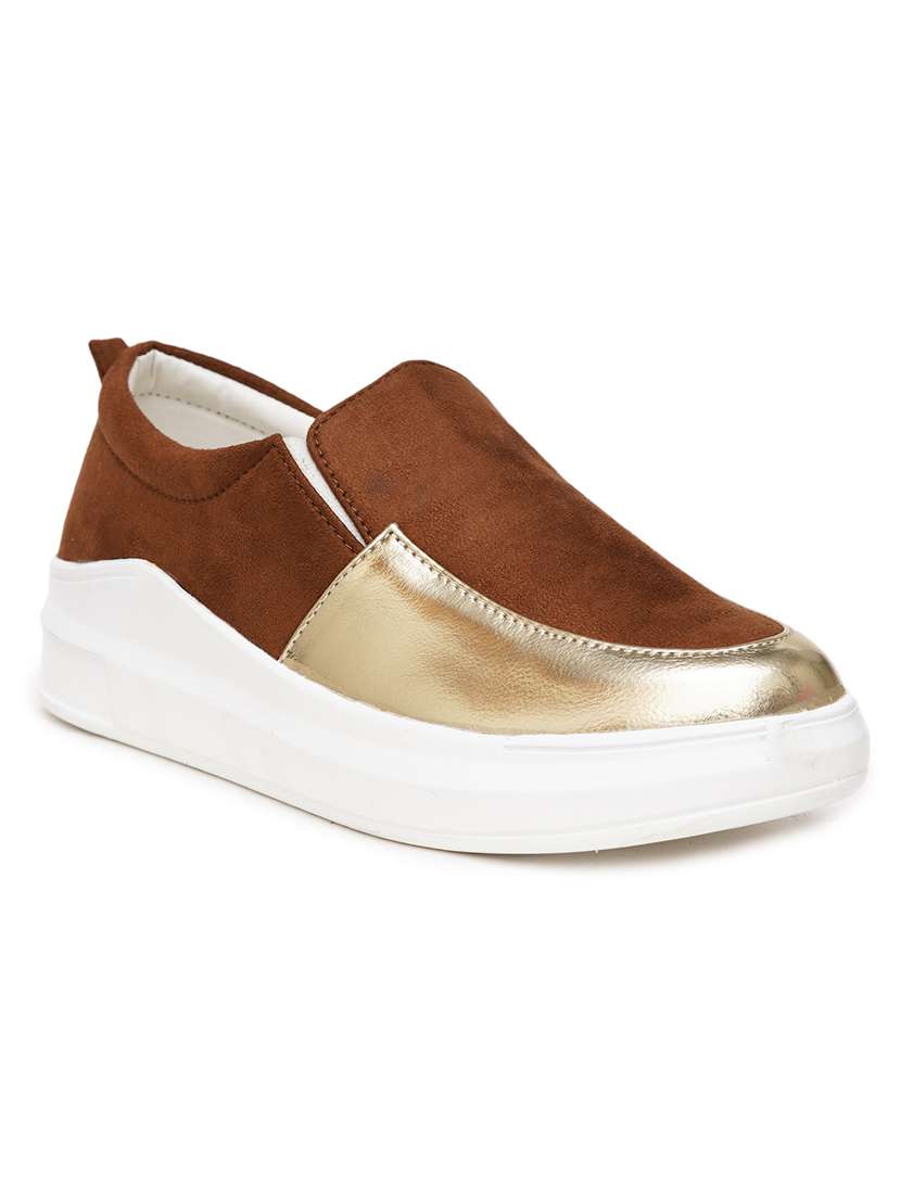 women tan slip on casual shoes - 21676088 - Zoom Image - 0
